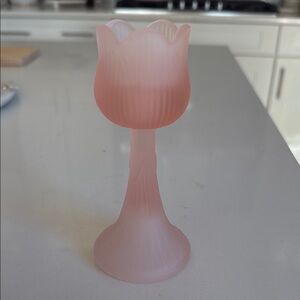 Pink Tulip-Shaped Candle Holder